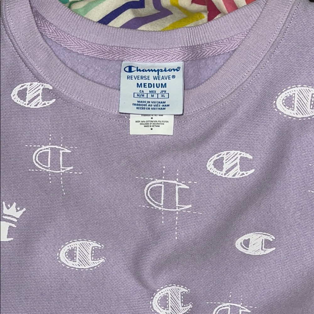 medium purple champion crew neck